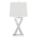 Dominick - Tapered Mirrored Acrylic Table Lamp - Silver - Simple Home Plus