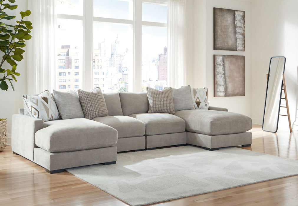 Aslan Court - Sectional With Ottoman Set - Simple Home Plus