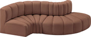 Arc - Faux Leather 4 Piece L-Shaped Modular Sofa - Simple Home Plus