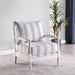 Blanchett - Upholstered Bobbin Accent Chair - White And Navy - Simple Home Plus