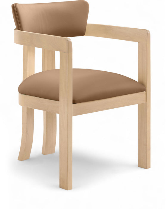 Lavrin - Vegan Leather Dining Arm Chair (Set of 2) - Natural Base - Simple Home Plus