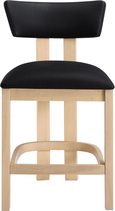 Lavrin - Vegan Leather Counter Stool (Set of 2) - Natural Base - Simple Home Plus