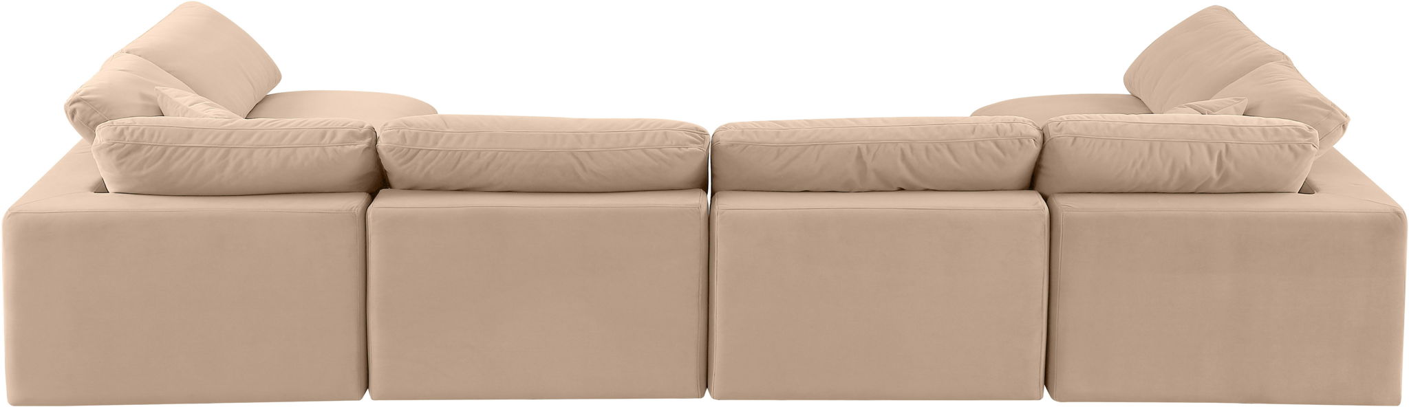 Comfy - 6 Piece Velvet Modular Armless Sectional - Simple Home Plus
