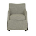London - Upholstered Skirted Dining Arm Chair With Hidden Casters - Gray - Simple Home Plus