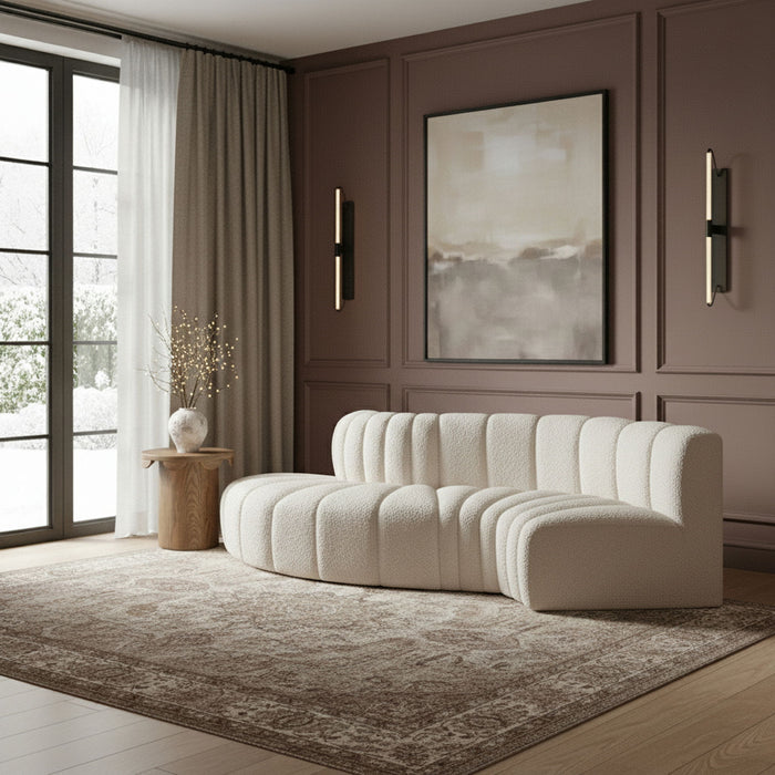 Arc - Boucle Fabric 4 Piece L-Shaped Modular Sofa - Simple Home Plus