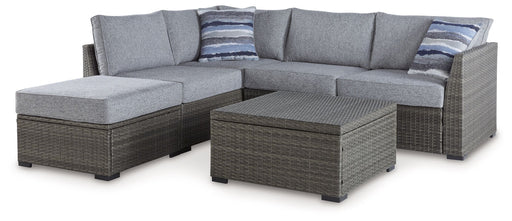 Petal Road - Gray - Loveseat Sectional, Ottoman, Table Set (Set of 4) - Simple Home Plus