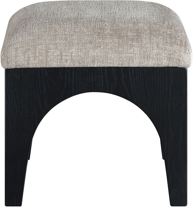 Lawson - Chenille Fabric Ottoman - Black Base - Simple Home Plus