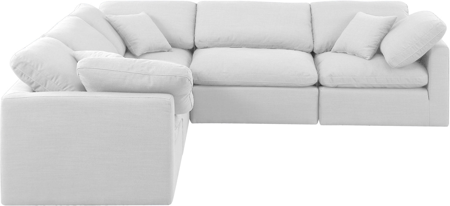 Indulge - Linen 5 Piece Modular Corner Sectional - White - Simple Home Plus