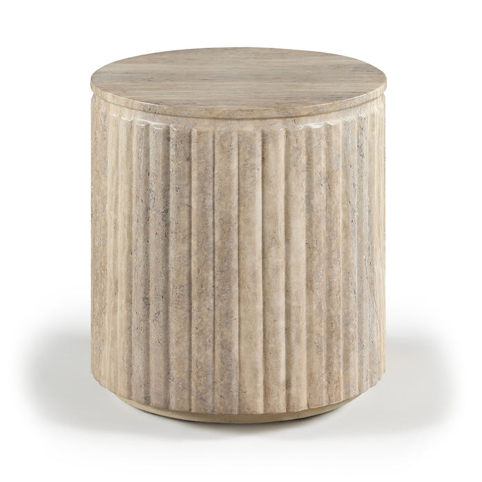 Catania - Concrete Indoor/Outdoor End Table - Travertine - Simple Home Plus