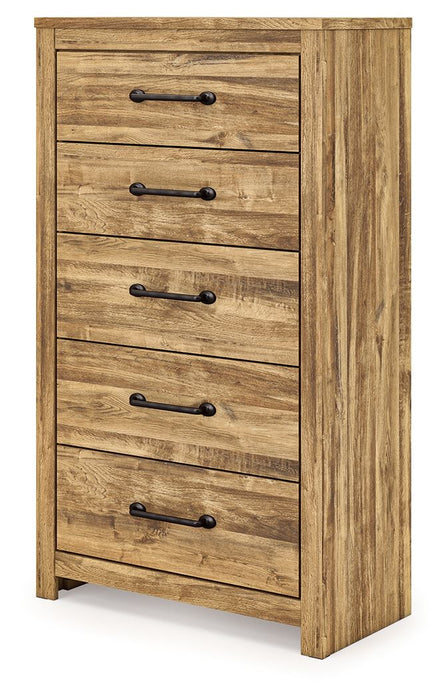 Maystonna - Five Drawer Chest - Brown - Simple Home Plus