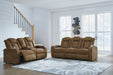 Wolfridge - 2 Pc. - Power Reclining Sofa, Power Reclining Loveseat With Console - Brindle - Simple Home Plus