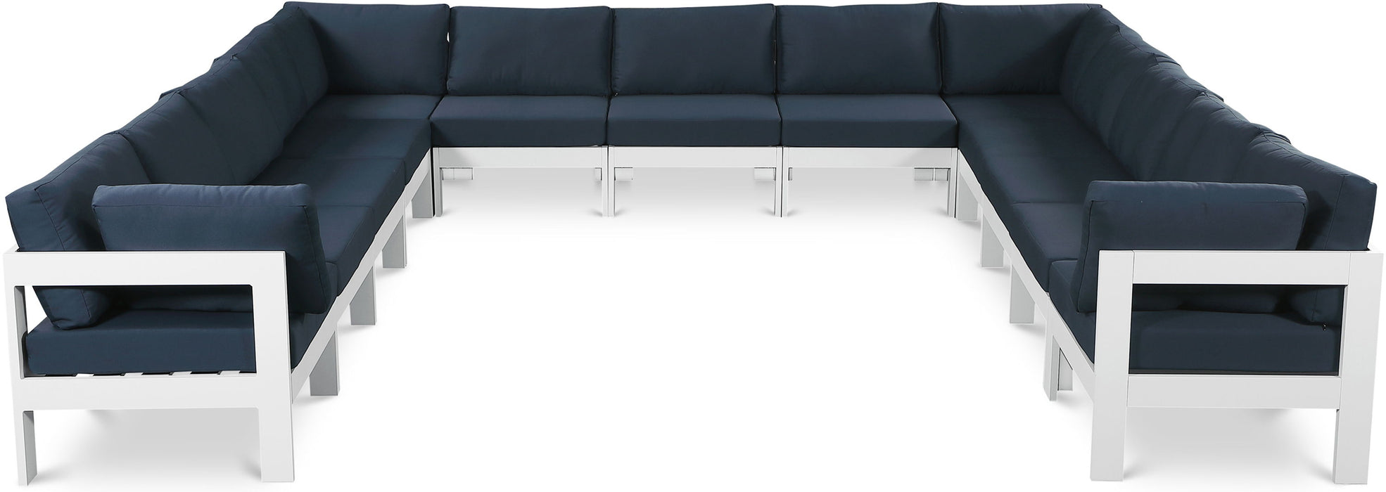 Nizuc - Outdoor Patio 13 Piece Modular Sectional With White Frame - Simple Home Plus