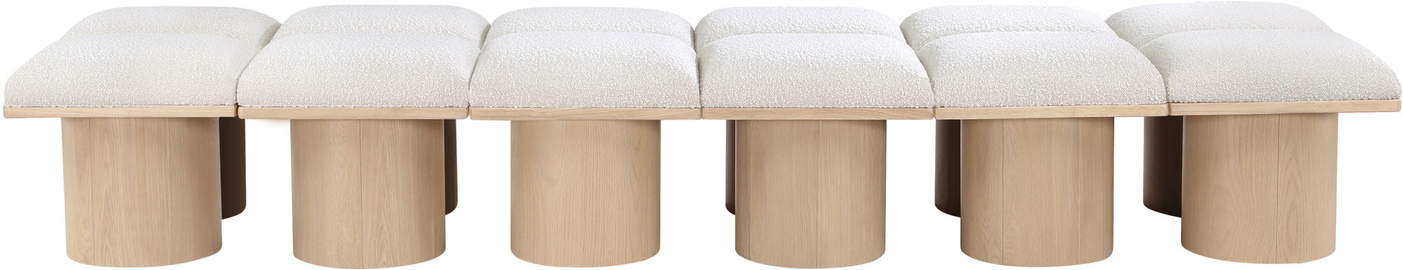 Pavilion - 12 Piece Modular Bench With Natural Base - Simple Home Plus