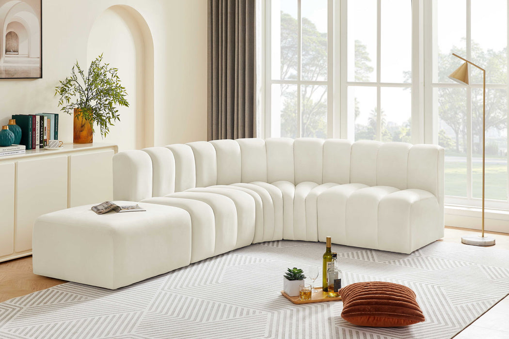 Arc - Velvet 5 Piece Corner Modular Sofa - Simple Home Plus