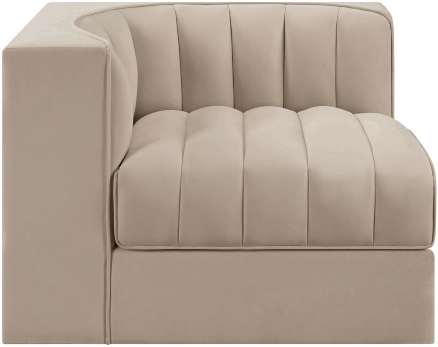 Rummi - Velvet Performance Fabric Upholstered Modular Corner Chair - Simple Home Plus