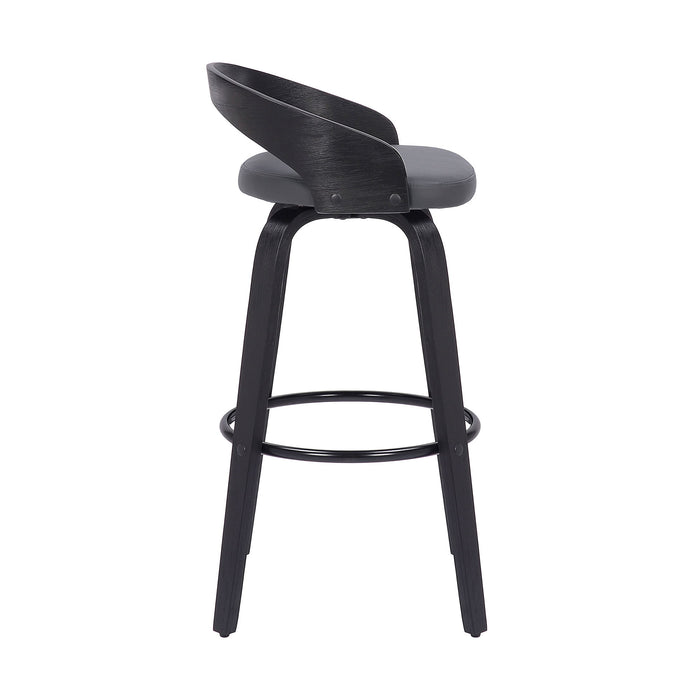 Sonia - 26" Counter Height Swivel Bar Stool - Black Wood - Simple Home Plus