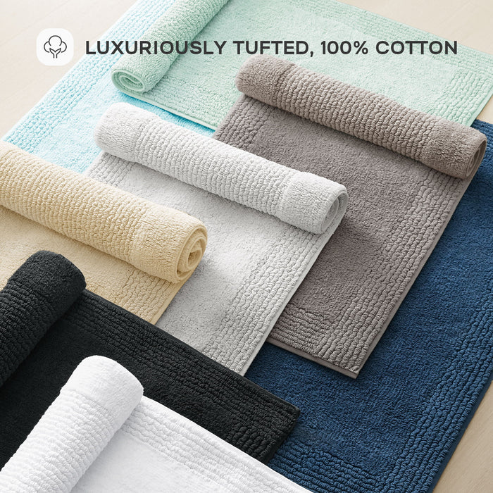 Splendor - 24" x 60" Tufted Reversible Bath Rug - Charcoal - Simple Home Plus