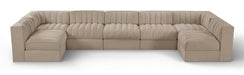 Rummi - Velvet Performance Fabric Upholstered 7 Piece Modular Sectional (With 2 Corner Chairs) - Simple Home Plus