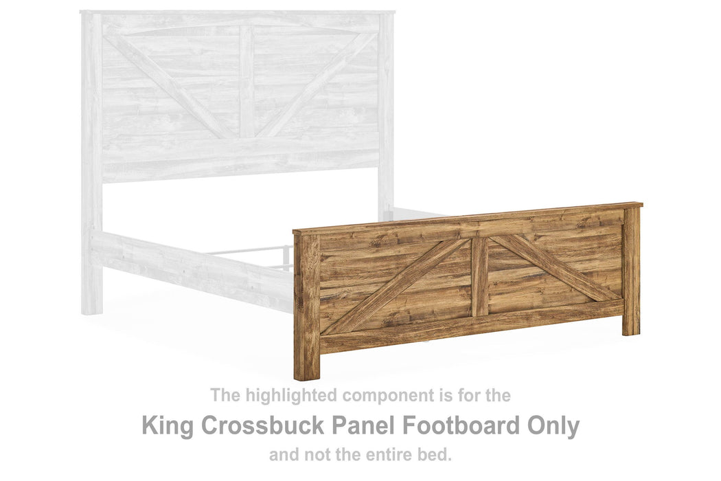 Maystonna - King Crossbuck Panel Footboard - Brown - Simple Home Plus