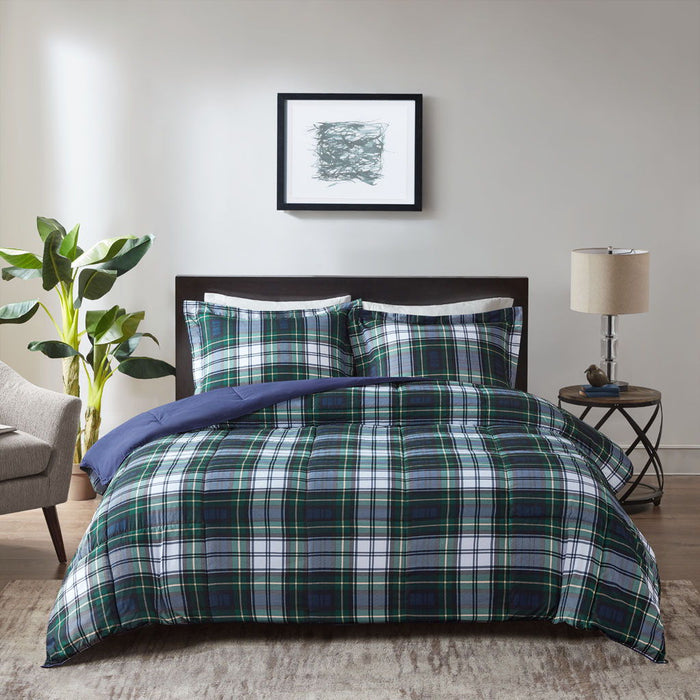 Parkston - 3M Scotchgard Down Alternative All Season Comforter Set - Navy - Simple Home Plus