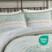 Caralie - 5 Piece King Seersucker Comforter Set With Throw Pillows - Green - Simple Home Plus