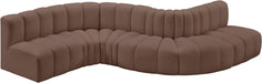 Arc - Faux Leather 6 Piece Curved Modular Sofa - Simple Home Plus