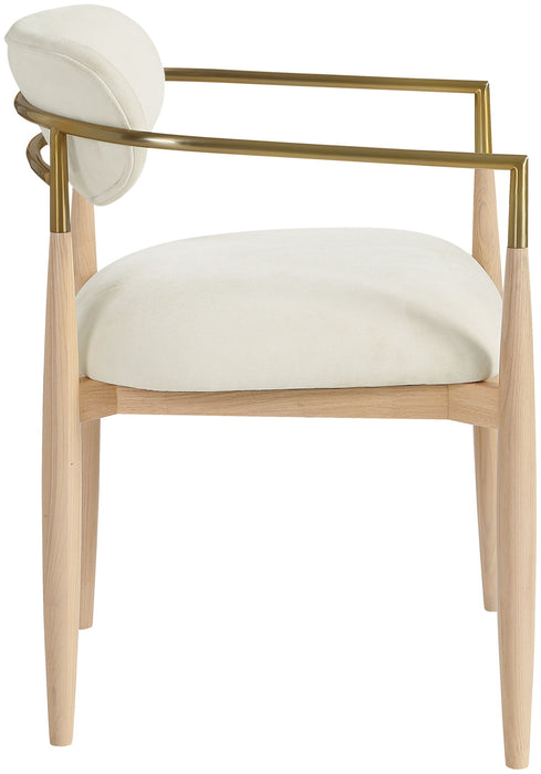 Riccio - Fabric Dining Arm Chair (Set of 2) - Natural Frame - Simple Home Plus