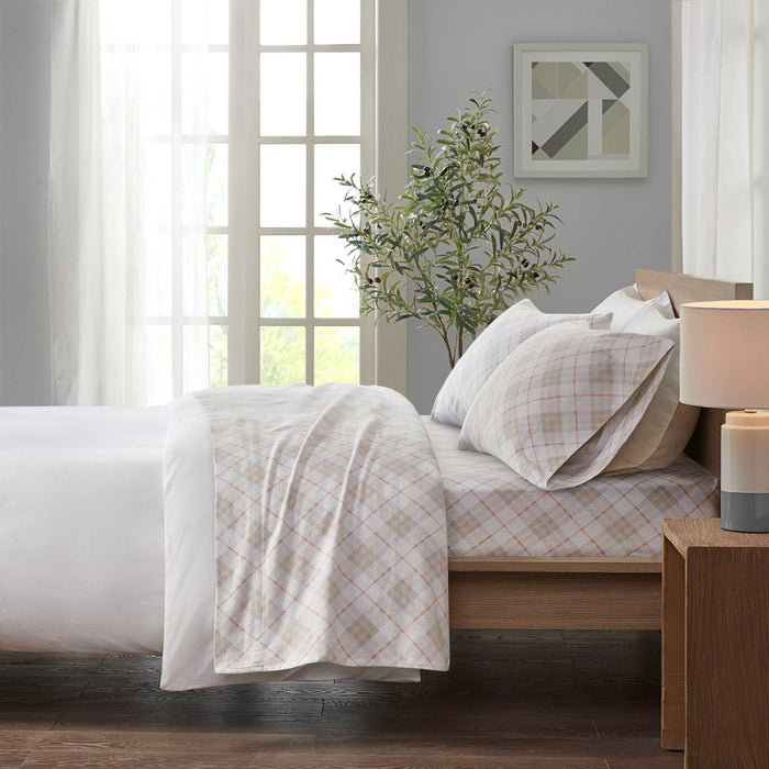 Cozy Flannel - Queen Printed Sheet Set - Pink Plaid - Simple Home Plus