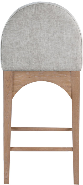 Waldorf - Chenille Stool With Natural Legs - Simple Home Plus