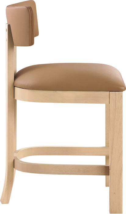 Lavrin - Vegan Leather Counter Stool (Set of 2) - Natural Base - Simple Home Plus