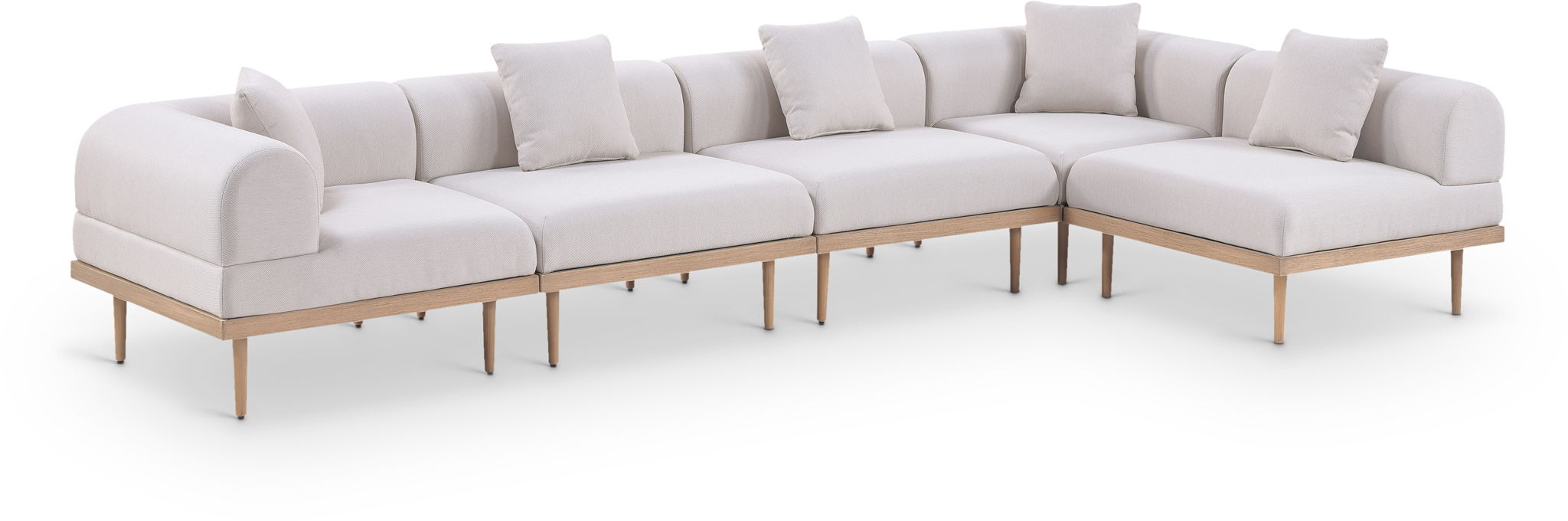 Laguna - 5 Piece 106.5" Upholstered Outdoor Patio Modular Sectional - Simple Home Plus