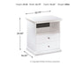 Bostwick Shoals - White - One Drawer Night Stand - Simple Home Plus