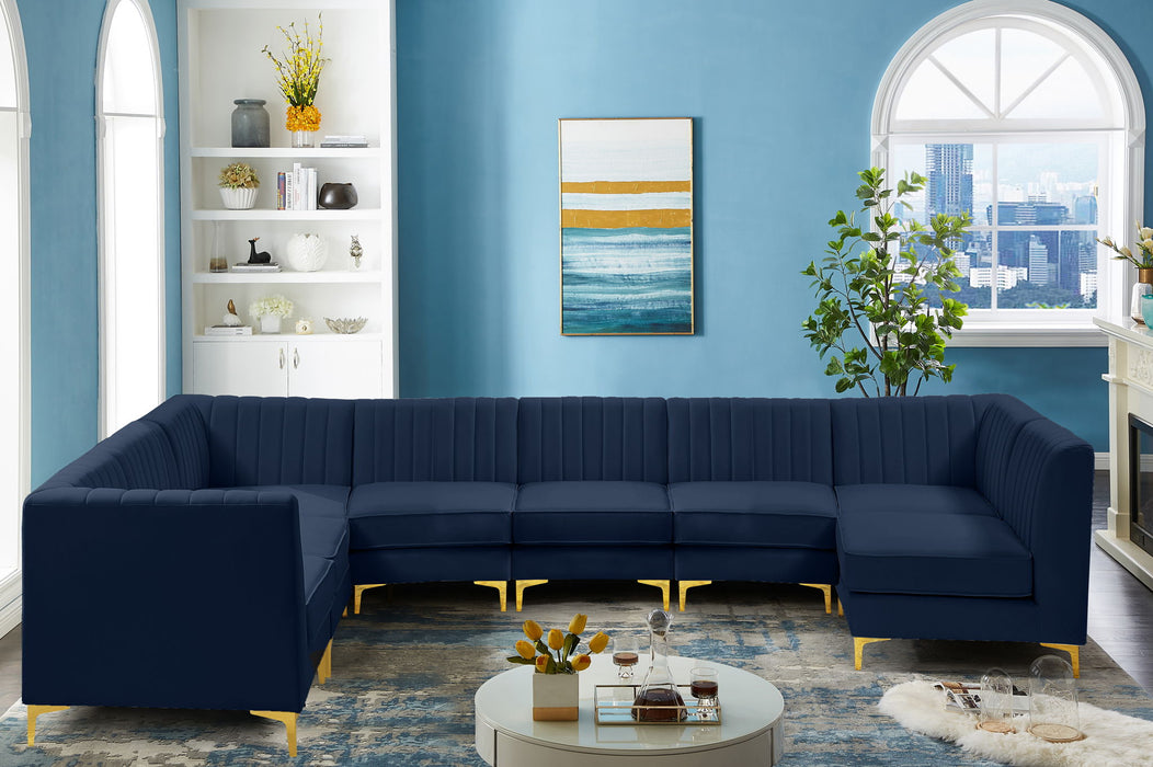 Alina - 8 Piece Velvet Modular Sectional - Simple Home Plus