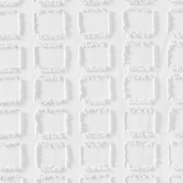 Metro - Woven Clipped Solid Shower Curtain - White - Simple Home Plus