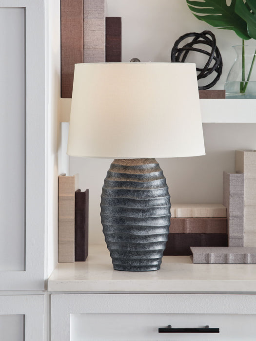 Caronick - Poly Table Lamp (Set of 2) - Antique Silver Finish - Simple Home Plus