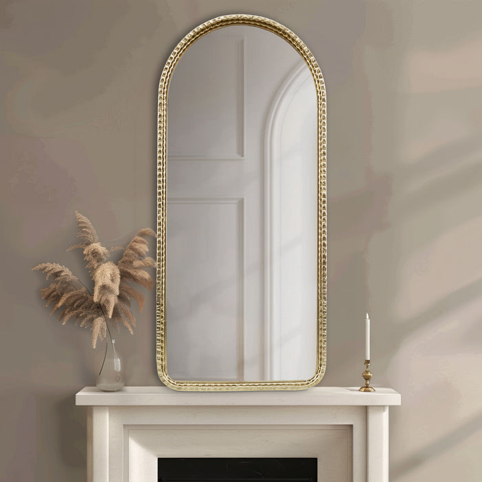 Mia - Gold Metal Arch Wall Mirror - Gold - Simple Home Plus