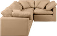 Indulge - Faux Leather 4 Piece Modular Corner Sectional - Tan - Simple Home Plus
