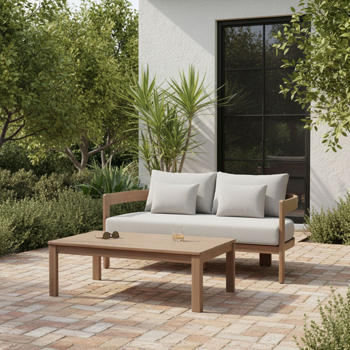 Newport - Water Resistant Fabric 65" Upholstered Outdoor Patio Loveseat - Simple Home Plus