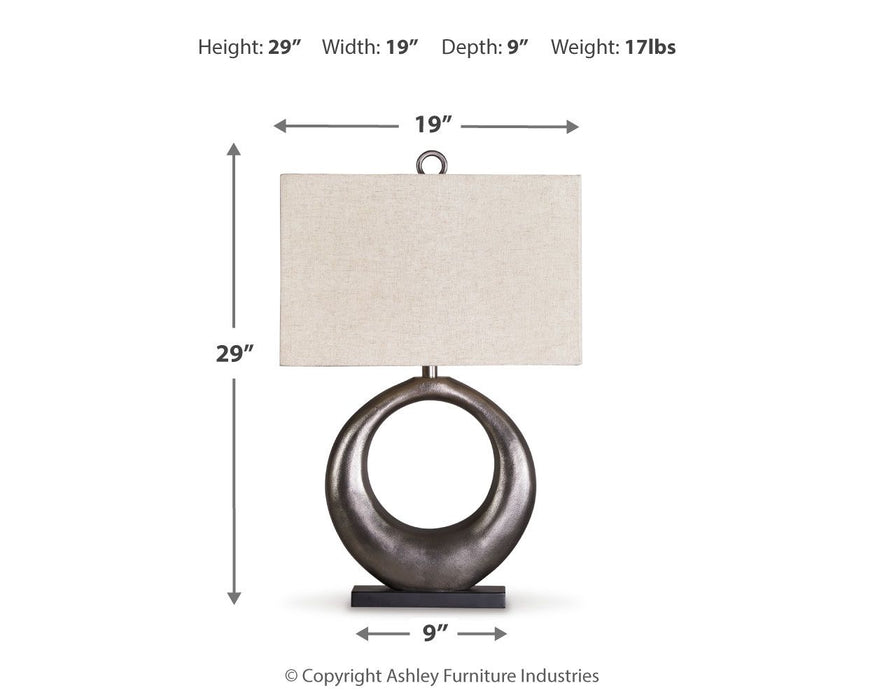 Saria - Metal Table Lamp  - Antique Silver Finish - Simple Home Plus