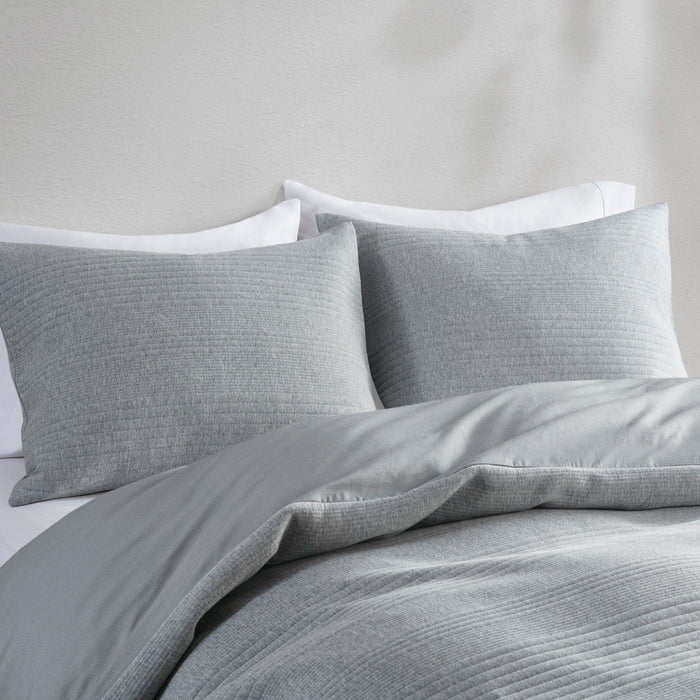 Ellis - 3 Piece Full Duvet Set - Heathered Gray - Simple Home Plus