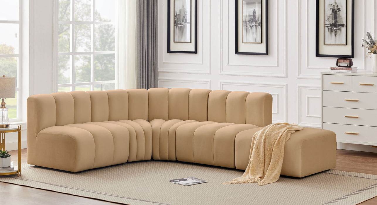 Arc - Velvet 5 Piece Corner Modular Sofa - Simple Home Plus