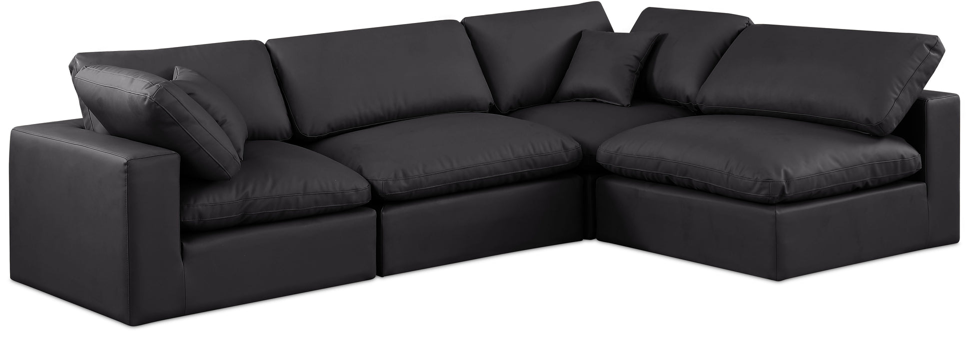Comfy - 4 Piece Faux Leather Modular Armless Sectional - Simple Home Plus