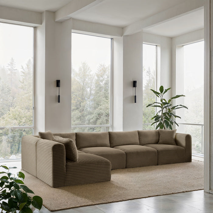 Shaggy - Fabric 5 Piece Modular Sectional - Simple Home Plus