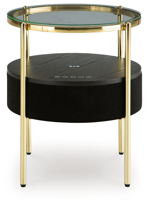 Nedman - Black / Gold Finish - Accent Table With Speaker - Simple Home Plus