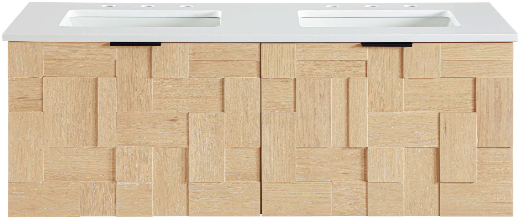 Leonardo - Engineered Stone And Solid Wood 24" Wall Mounted Bathroom Vanity - Simple Home Plus