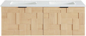 Leonardo - Engineered Stone And Solid Wood 24" Wall Mounted Bathroom Vanity - Simple Home Plus