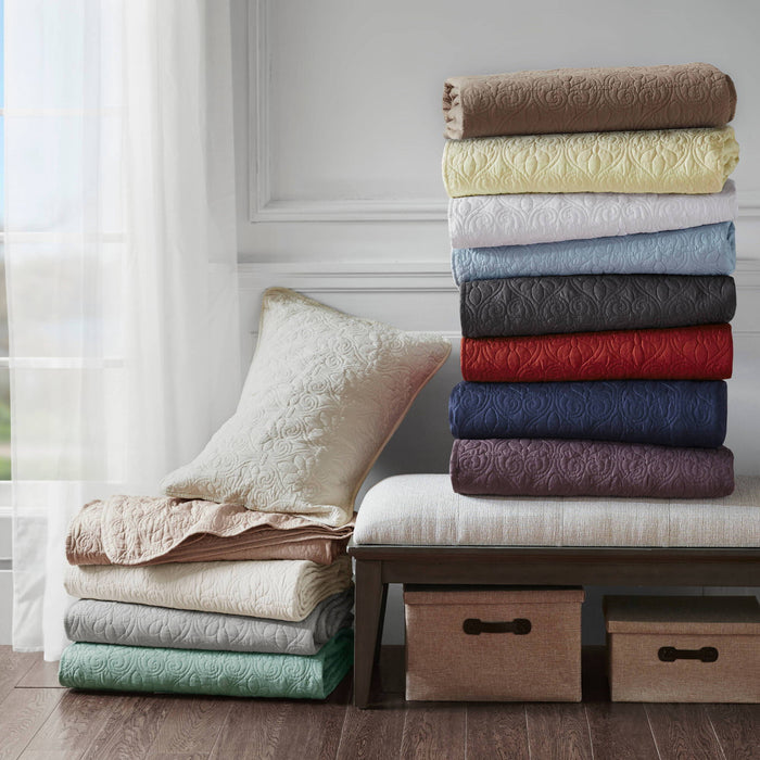 Quebec - Queen Reversible Bedspread Set - Mocha - Simple Home Plus