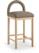 Conrad - Linen Counter Stool With Natural Legs - Simple Home Plus