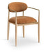 Riccio - Fabric Dining Arm Chair (Set of 2) - Natural Frame - Simple Home Plus