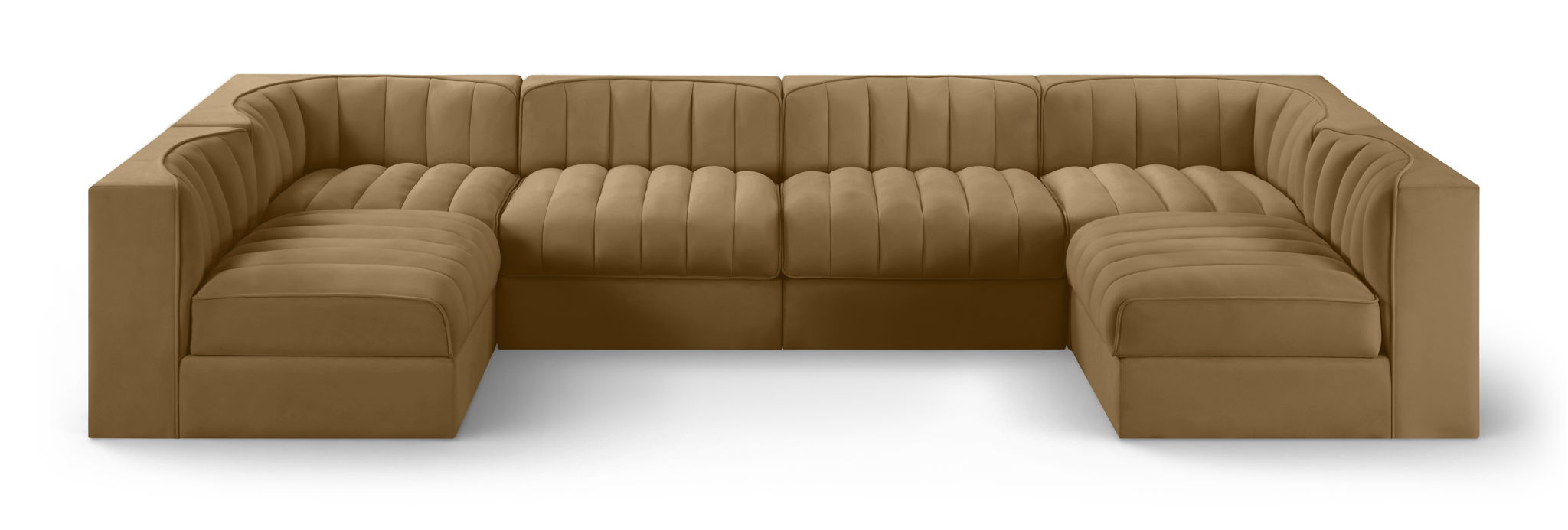 Rummi - Armless Velvet Performance Fabric Upholstered 6 Piece Modular Sectional - Simple Home Plus